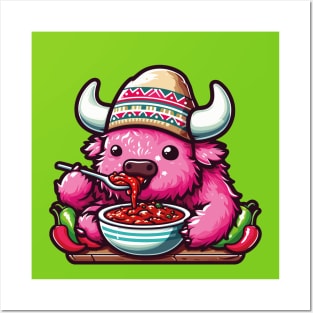 funny bison chili lover Posters and Art